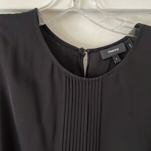 Theory black silk blouse good condition